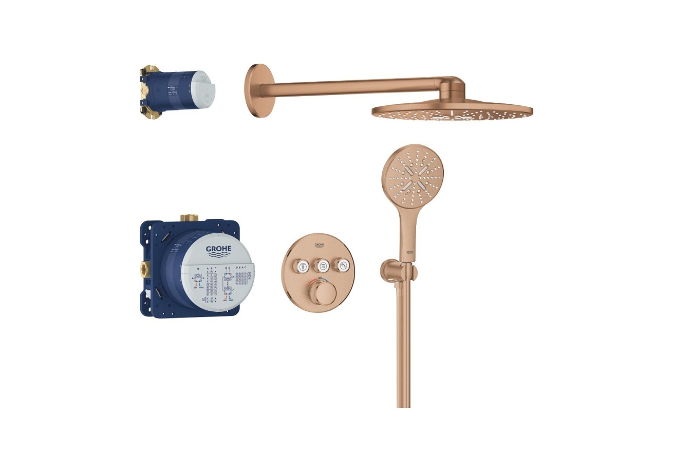 Душевая система GROHE Grohtherm SmartControl с термостатом для душа, теплый закат матовый (34863DL0)