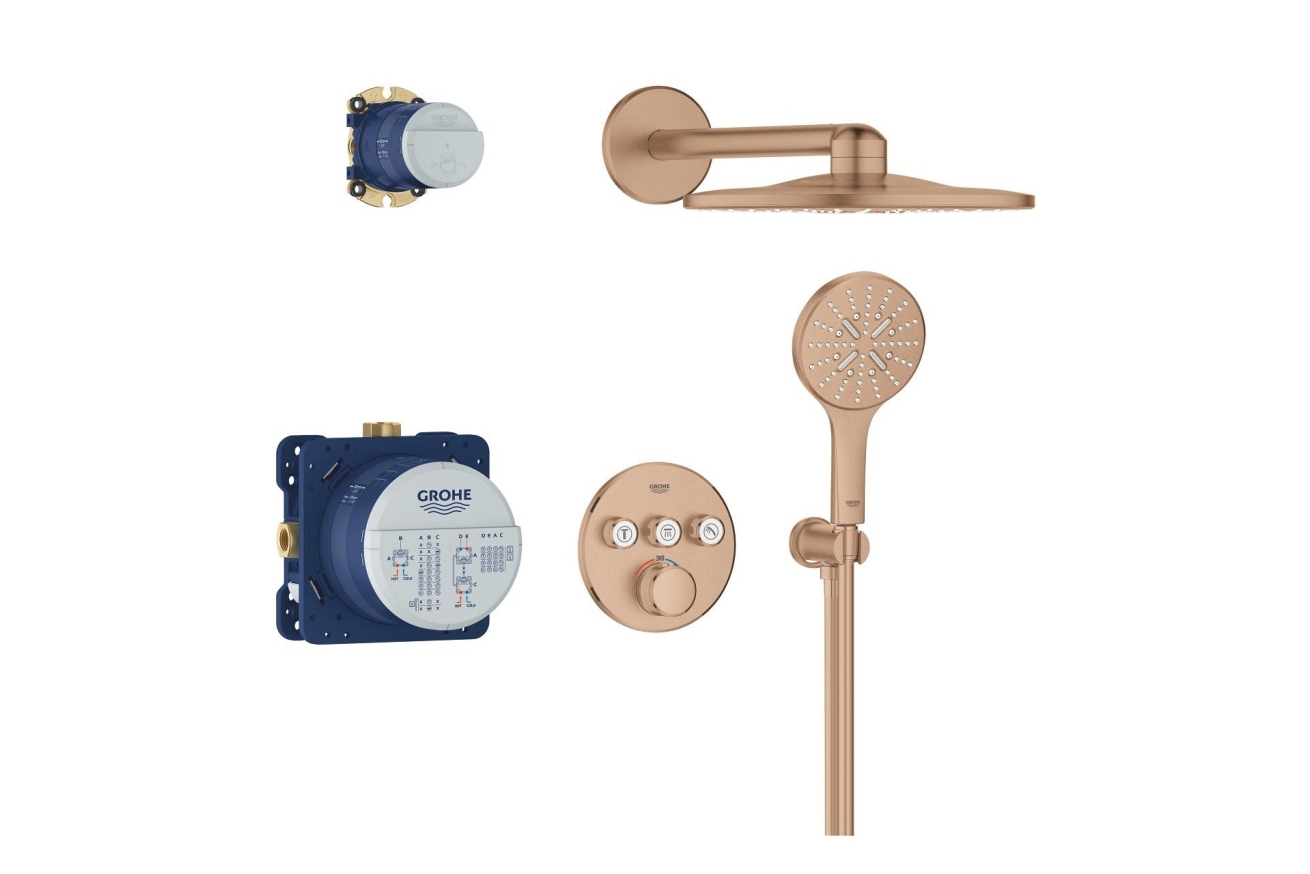 Душевая система GROHE Grohtherm SmartControl с термостатом для душа, теплый закат матовый (34863DL0)