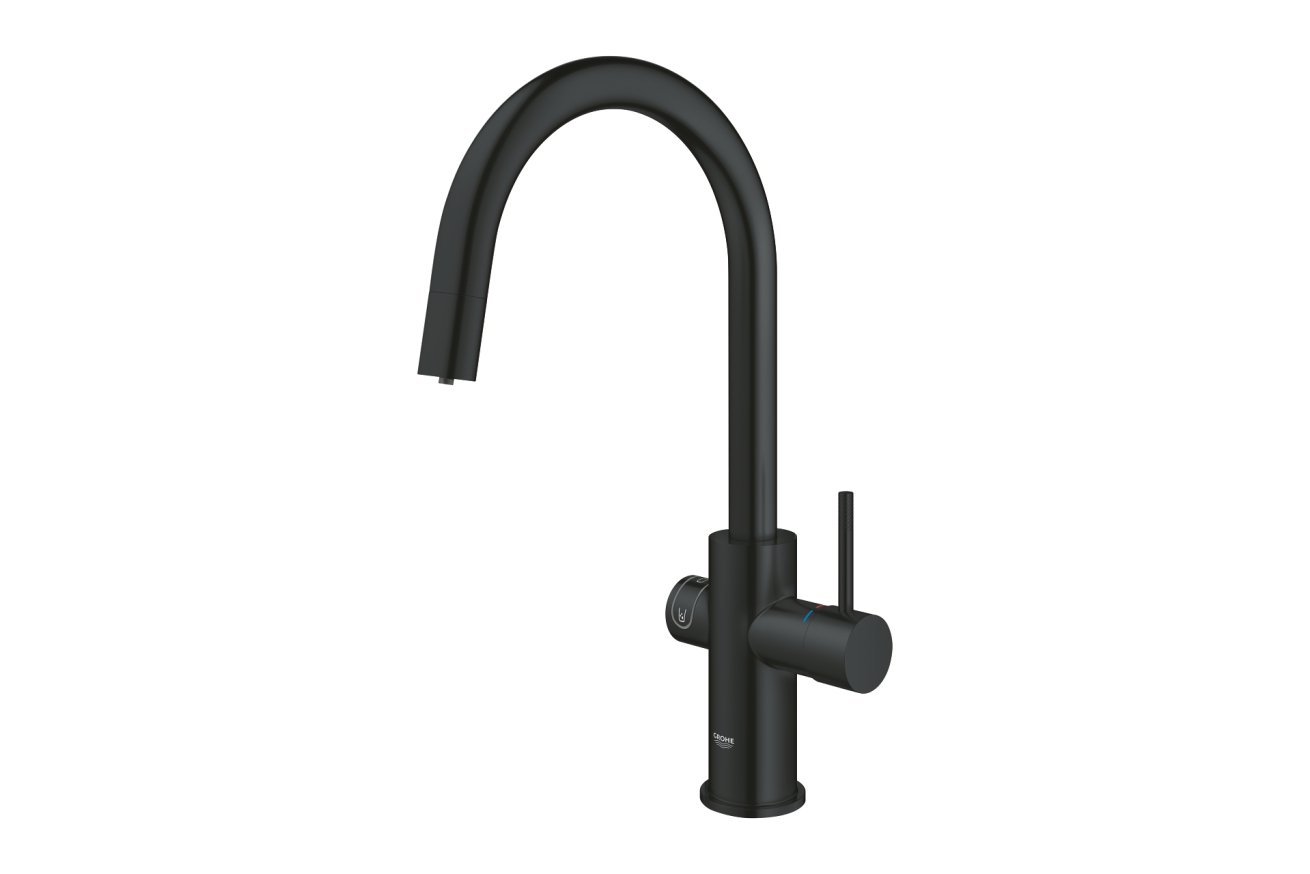 Смеситель для кухни GROHE Blue Home с системой фильтрации, охлаждения и газирования воды, Wi-Fi, черный бархат (31541KS0)