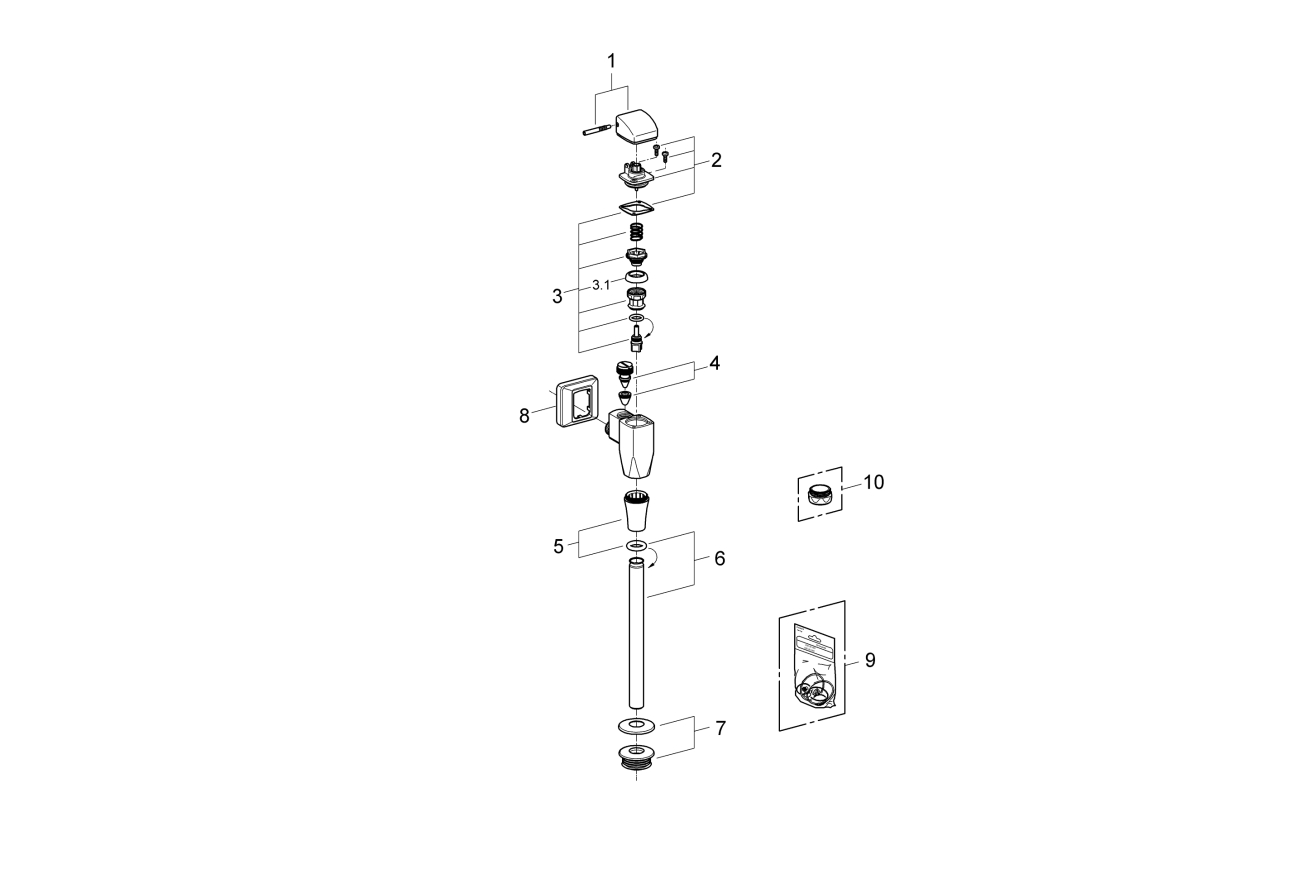 Смывное устройство для писсуара GROHE (37437000)