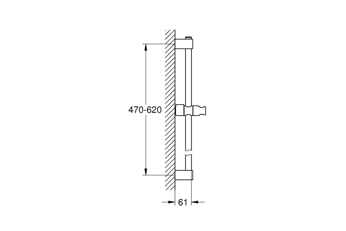 Душевая штанга GROHE Tempesta, 600 мм, хром (27523001)