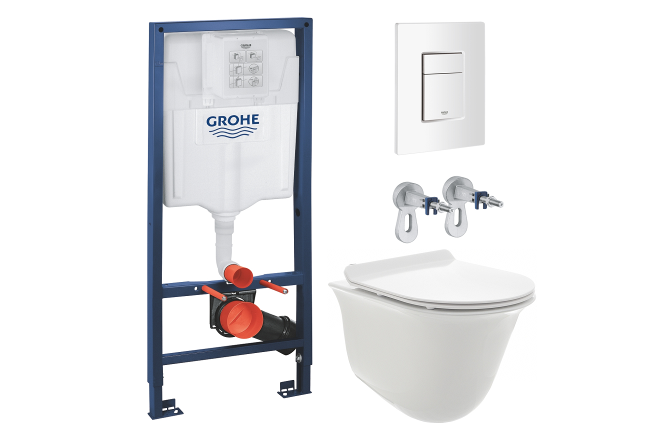 Комплект инсталляции GROHE Rapid SL 38772SH0 с унитазом AQUAme AQM2005 и сиденьем с микролифтом (NW0288)