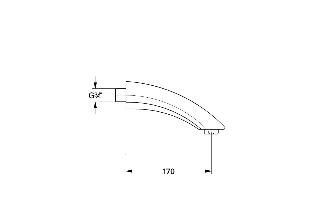 Излив для ванны GROHE (вынос 170 мм), хром (13614000)