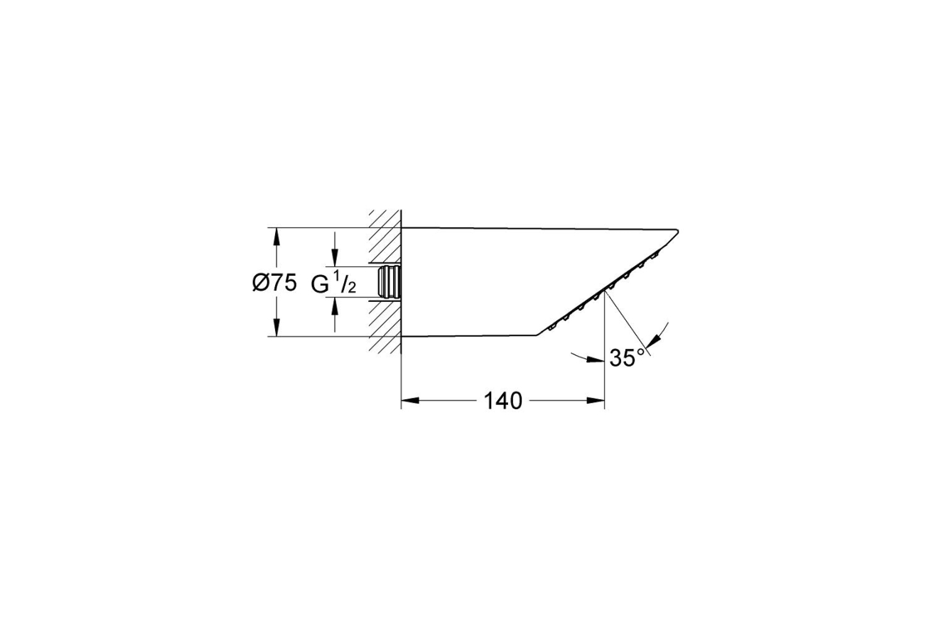 Верхний душ GROHE Sena 75, 1 режим, хром (28308000)