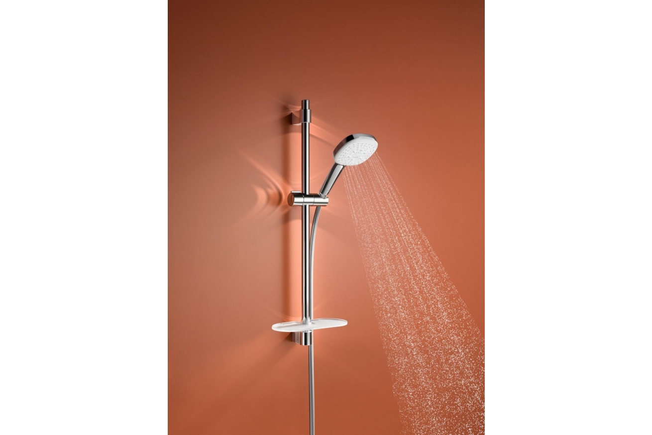 Душевой гарнитур GROHE Tempesta Cube 110 с мыльницей, 3 режима струи, душевая штанга 600 мм, 7,4 л/мин, хром (27576003)
