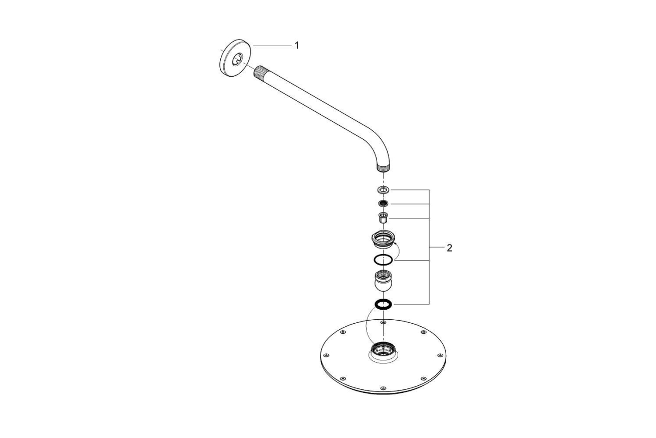 Верхний душ GROHE Rainshower Cosmopolitan Metal 210, 1 режим, 286 мм, хром (26052000)