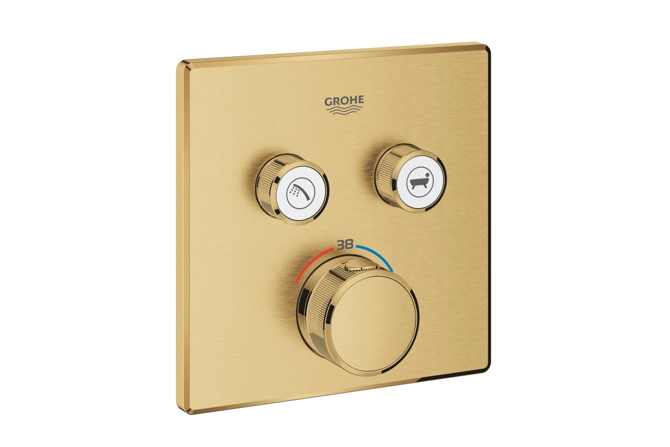 Внешняя часть термостата для ванны и душа GROHE Grohtherm SmartControl на 2 потребителя, холодный рассвет матовый (29124GN0)