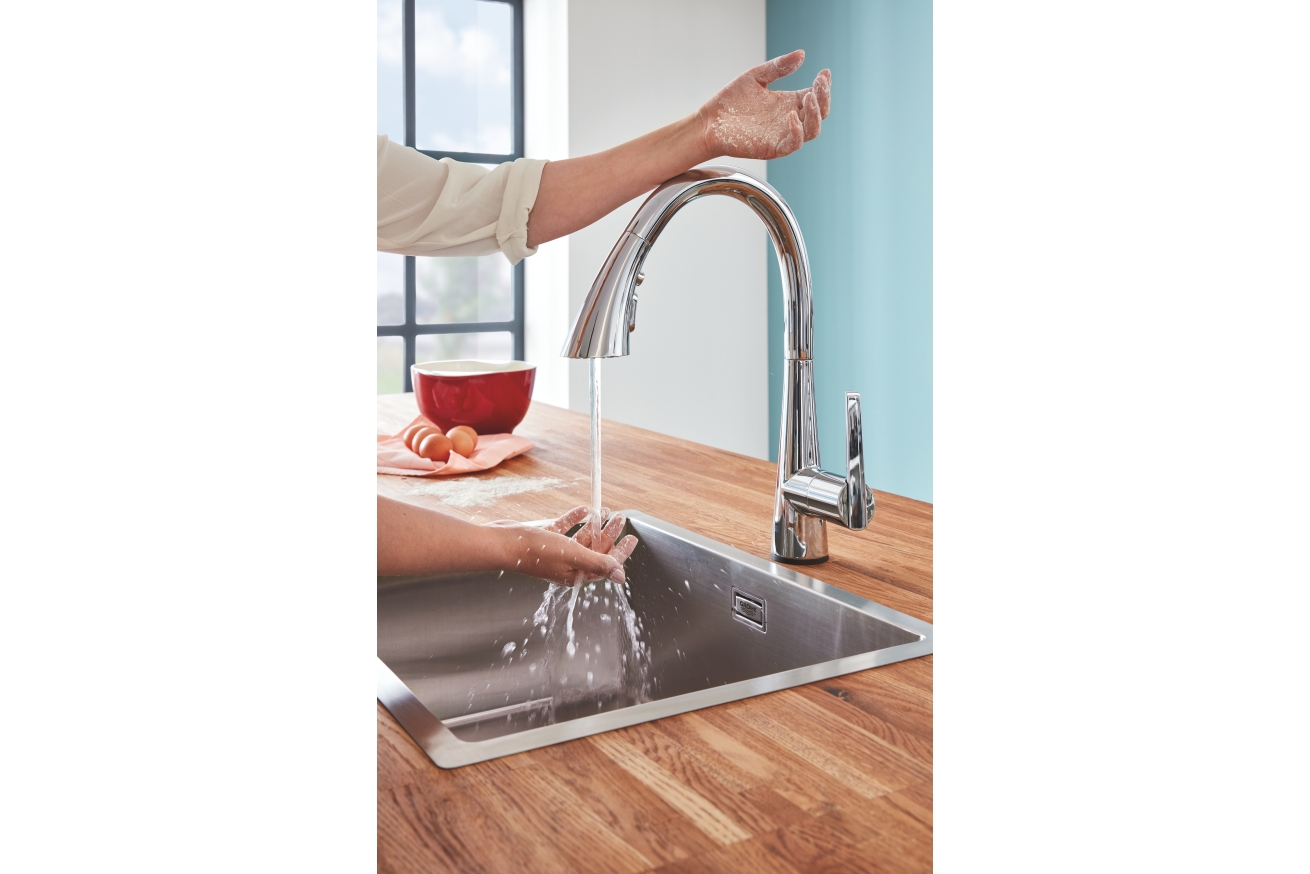Мойка GROHE K700 60-S 55/45 1.0, нержавеющая сталь (31726SD0)
