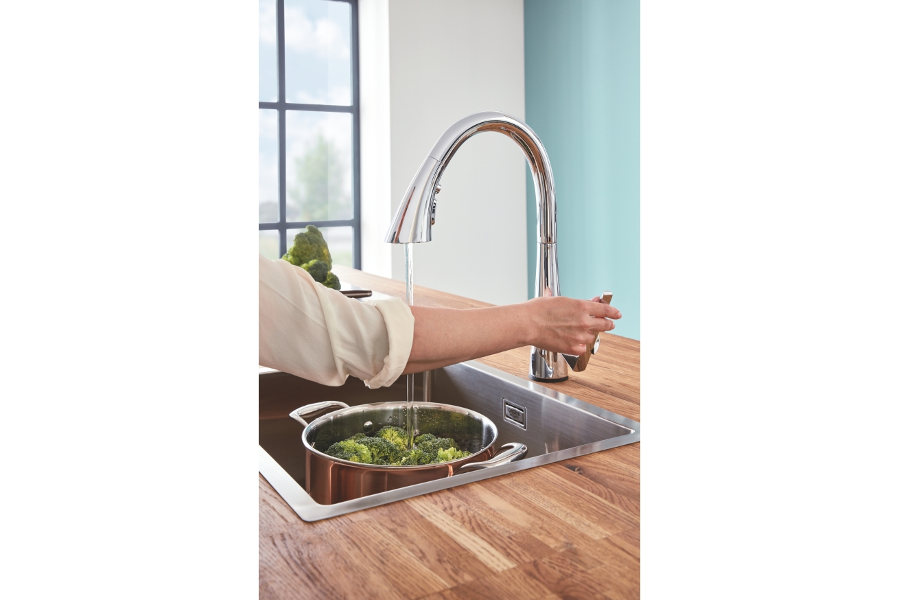 Мойка GROHE K700 60-S 55/45 1.0, нержавеющая сталь (31726SD0)
