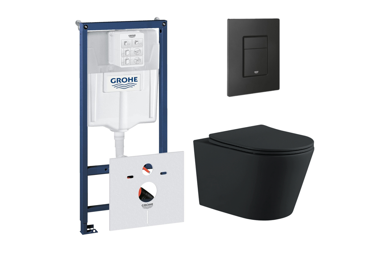 Комплект инсталляции GROHE 38811KF0 с унитазом Aquatek ВЕГА и сиденьем с микролифтом (NW0194)
