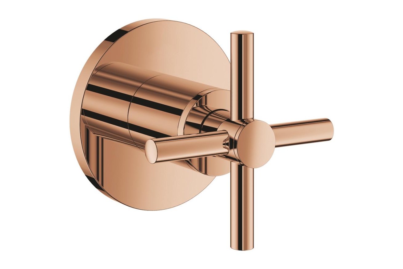 Внешняя часть вентиля GROHE Atrio, крестообразная ручка, теплый закат глянец (19069DA3)
