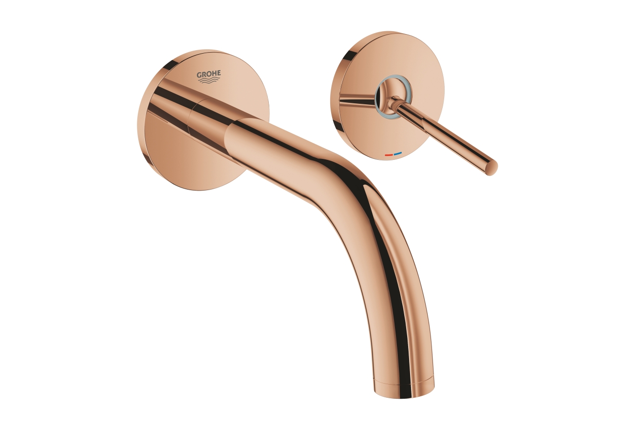 Внешняя часть смесителя для раковины GROHE Atrio Joy настенного монтажа на 2 отверстия, теплый закат глянец (19287DA3)