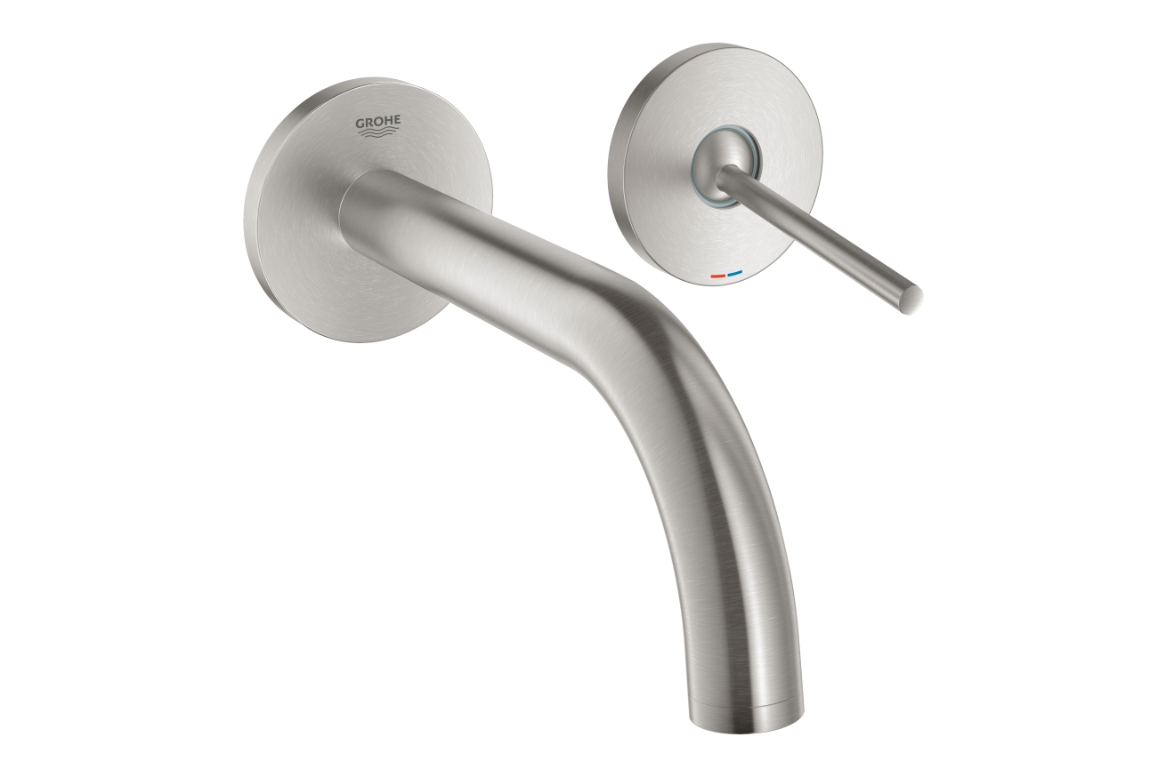 Внешняя часть смесителя для раковины GROHE Atrio Joy настенного монтажа на 2 отверстия, суперсталь (19287DC3)
