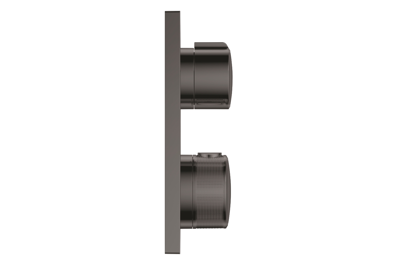 Внешняя часть термостата для душа GROHE Allure скрытого монтажа на 1 потребителя, квадратная, темный графит глянец (19380A02)