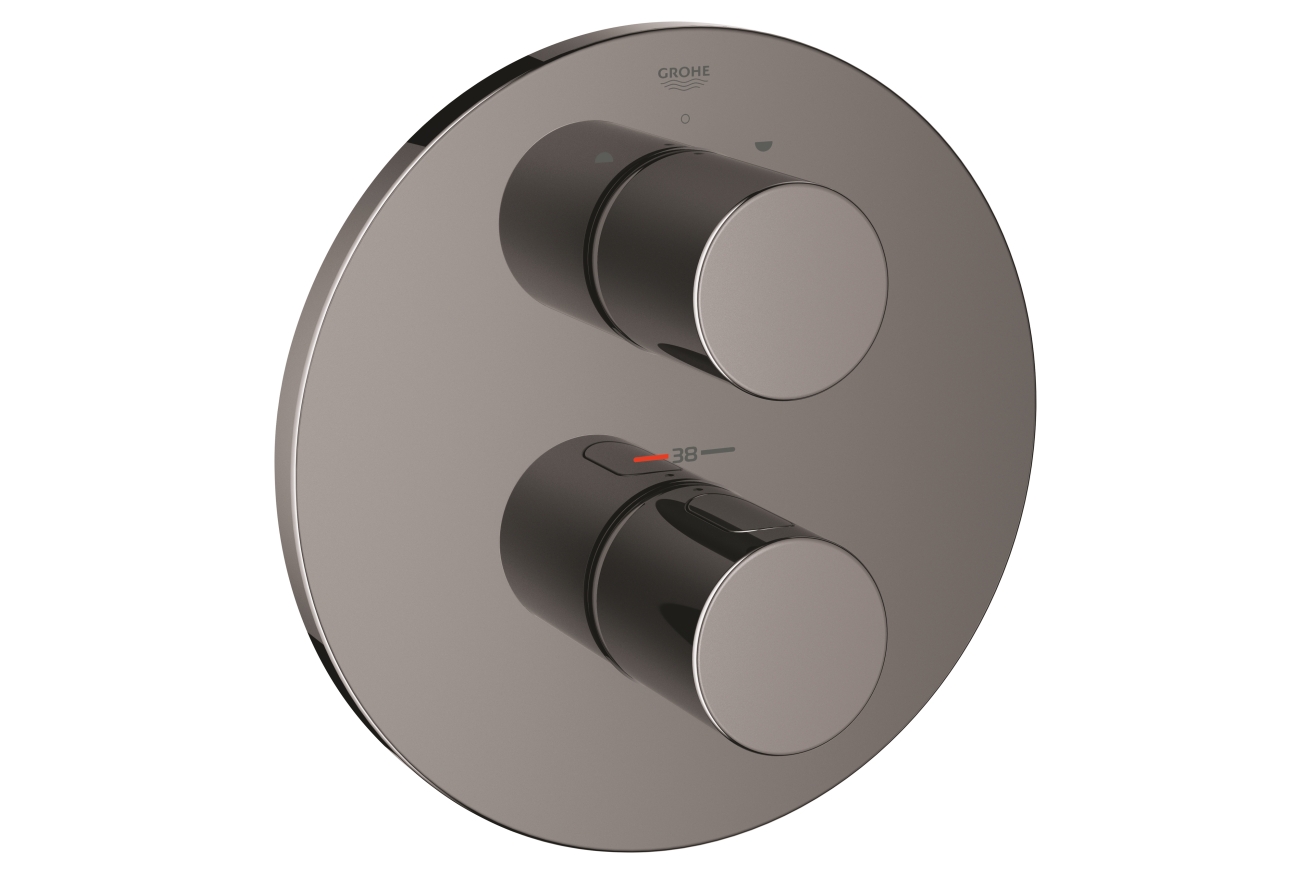 Внешняя часть термостата для ванны GROHE Grohtherm 3000 Cosmopolitan, темный графит глянец (19468A00)