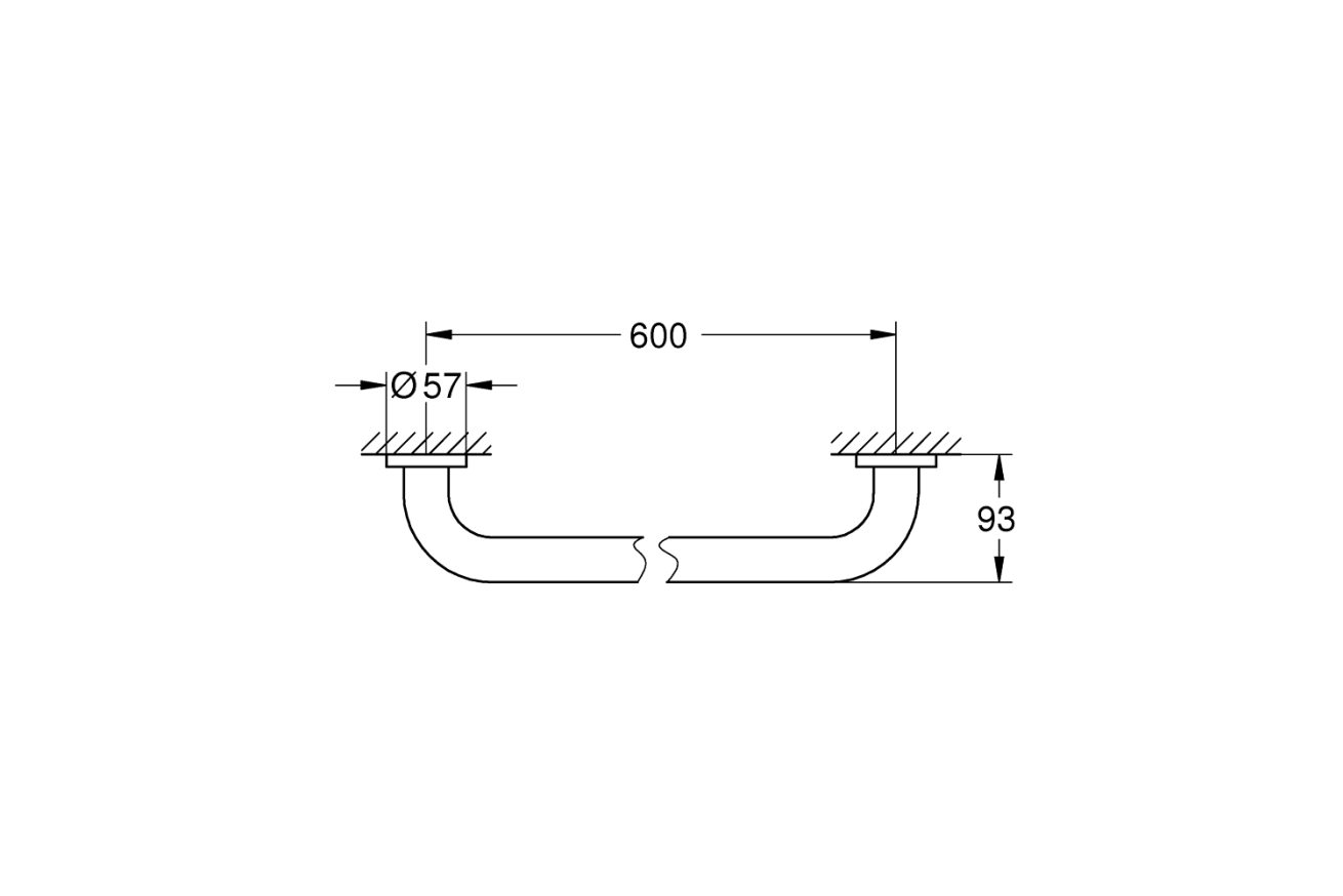 Ручка для ванной GROHE Essentials, 600 мм, суперсталь (40794DC1)