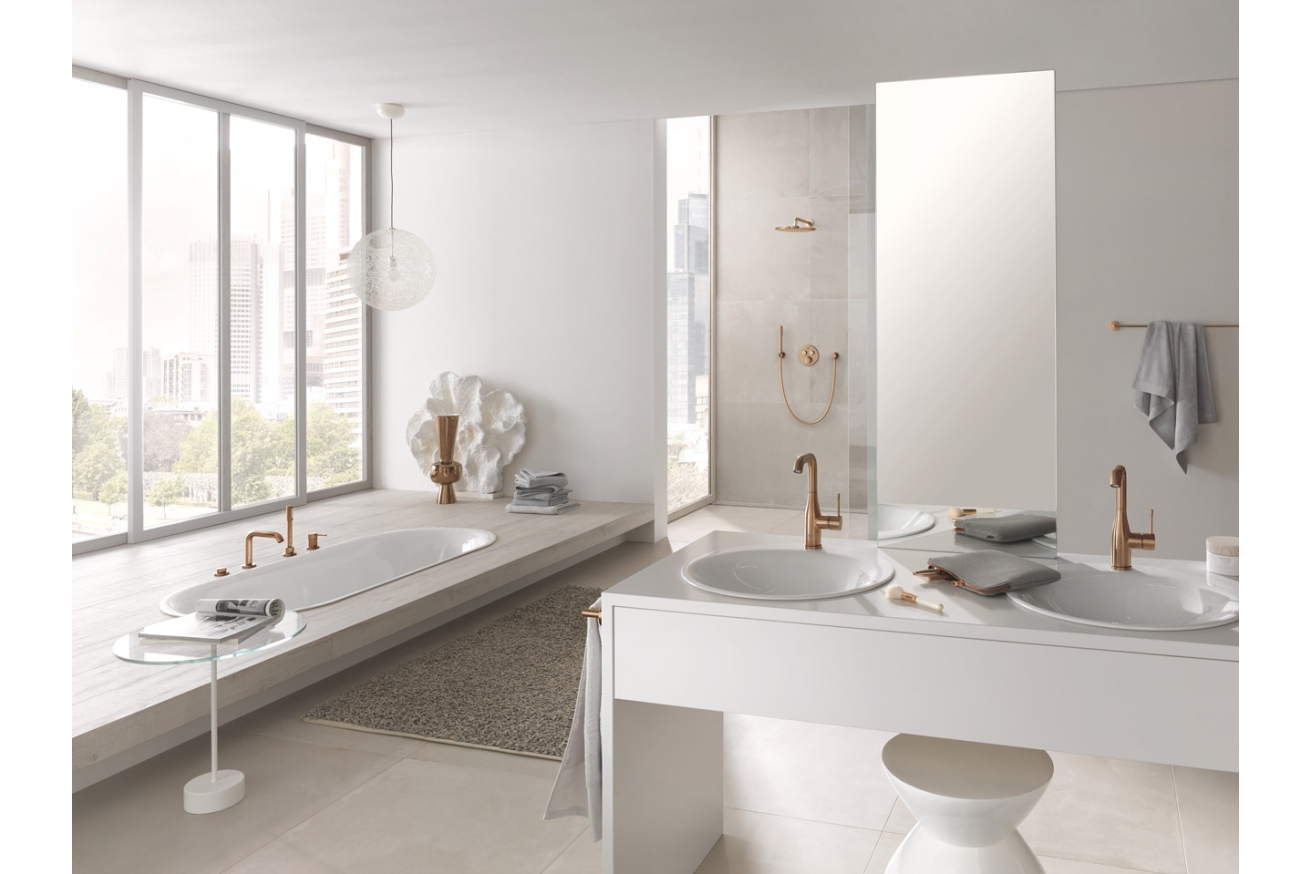 Смеситель для ванны GROHE Essence на 4 отверстия, на край ванны, теплый закат матовый (19578DL1)