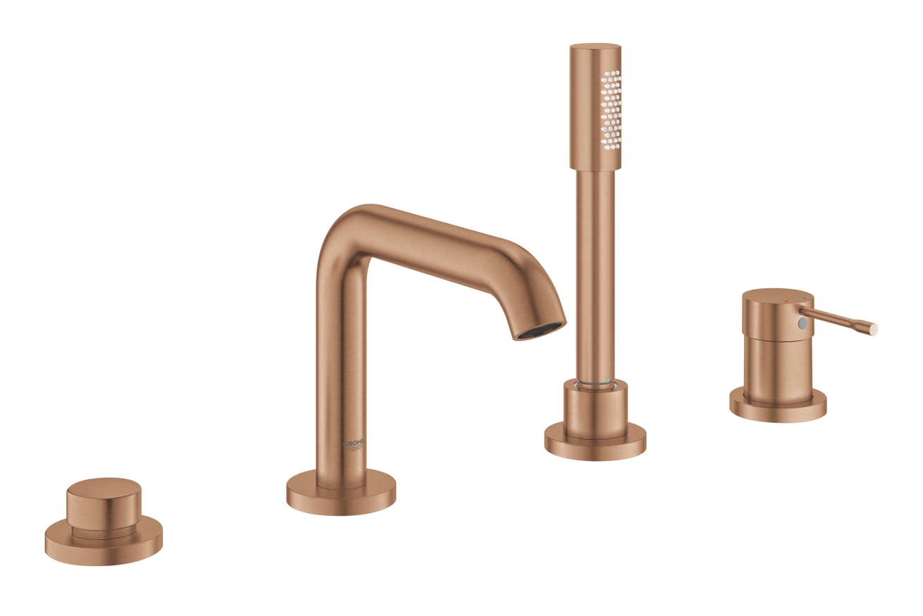 Смеситель для ванны GROHE Essence на 4 отверстия, на край ванны, теплый закат матовый (19578DL1)