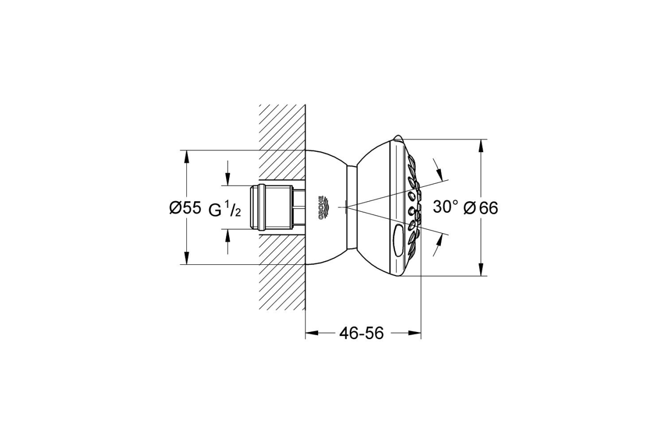 Боковой душ GROHE Relexa Ultra, 4 л/мин, 2 режима, хром (27067000)