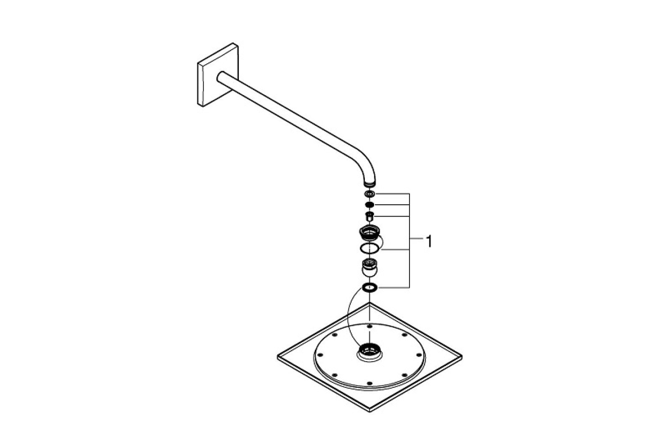 Верхний душ GROHE Rainshower F-Series 254, 1 режим, 422 мм, хром (26259000)