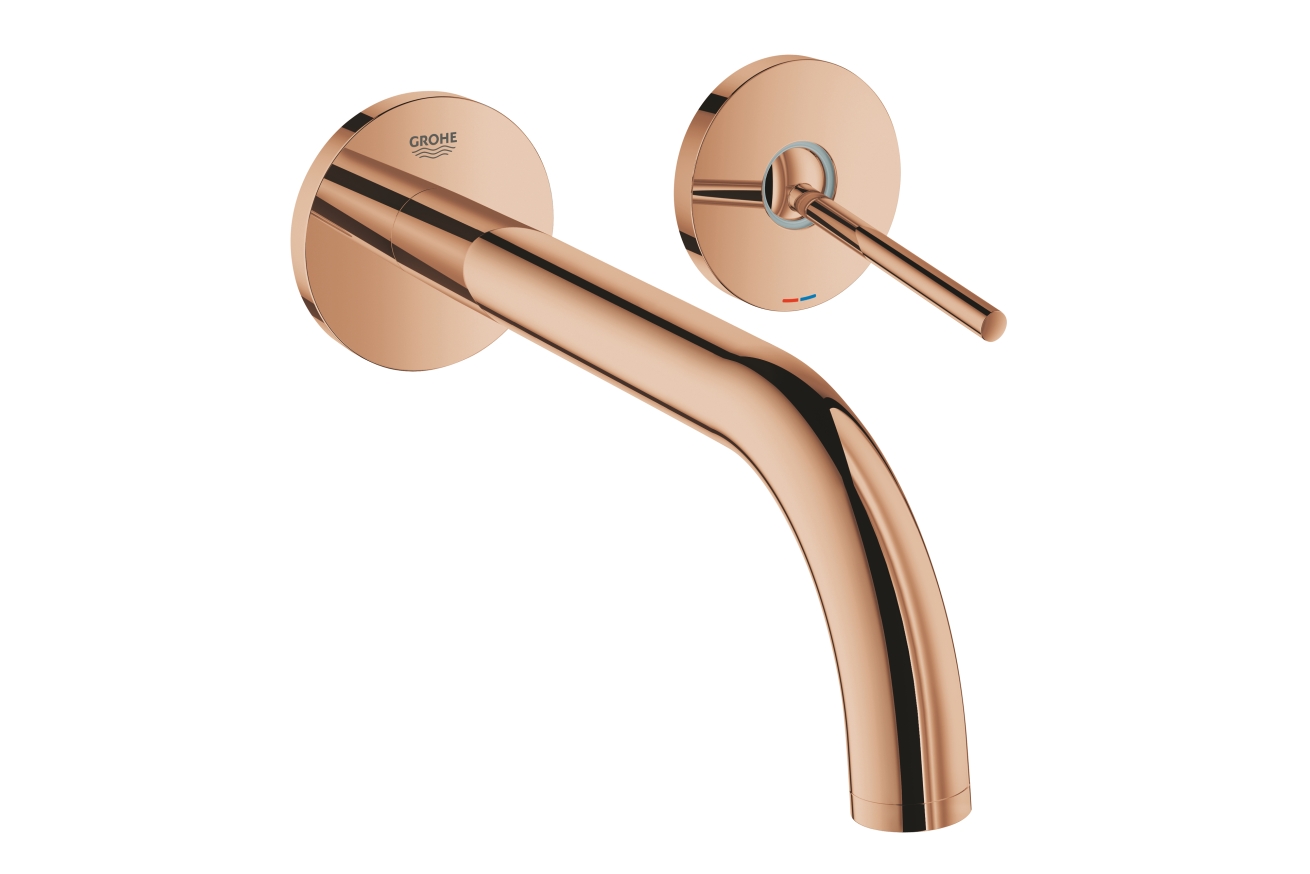 Внешняя часть смесителя для раковины GROHE Atrio Joy настенного монтажа на 2 отверстия, теплый закат глянец (19918DA3)