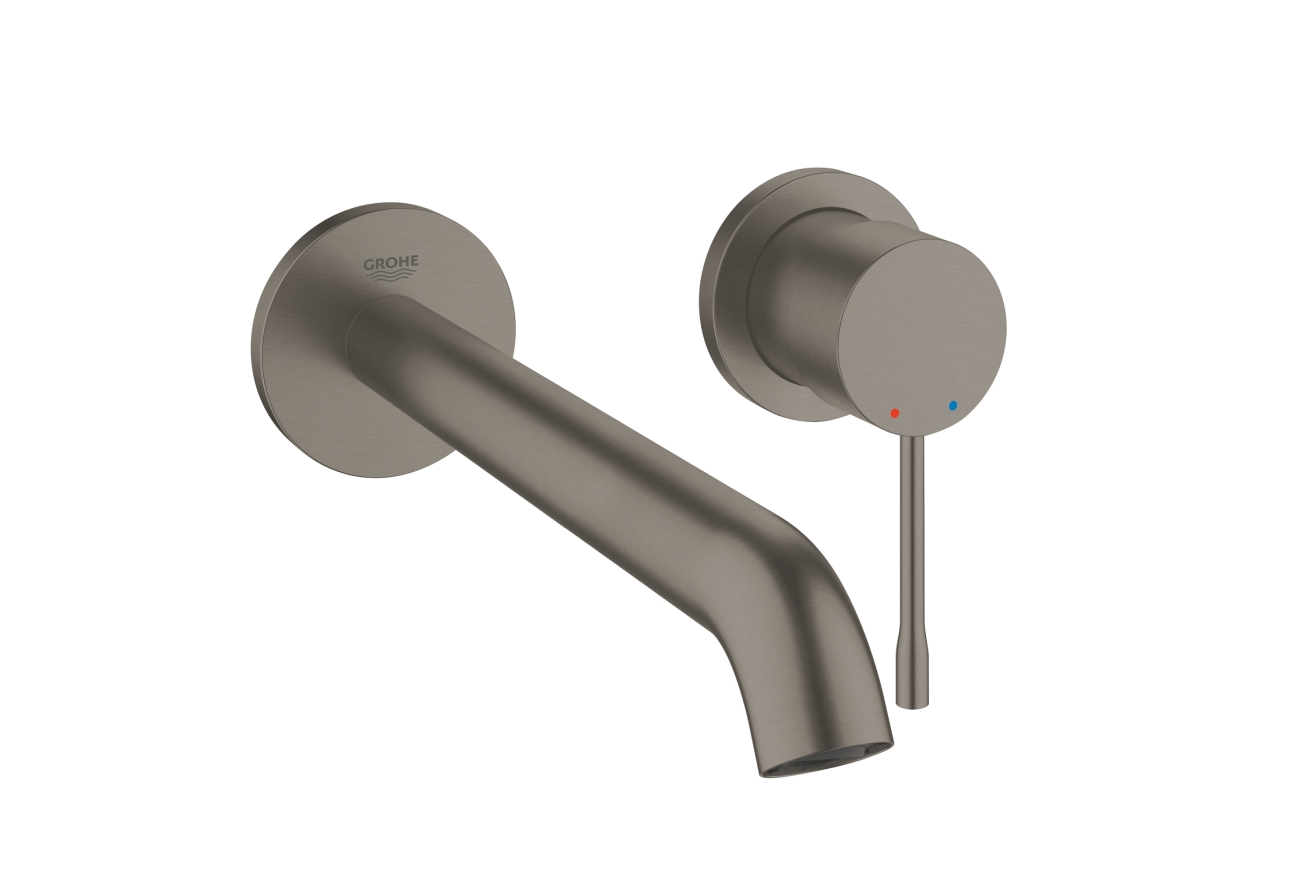 Внешняя часть смесителя для раковины GROHE Essence на 2 отверстия, L-Size, темный графит матовый (19967AL1)