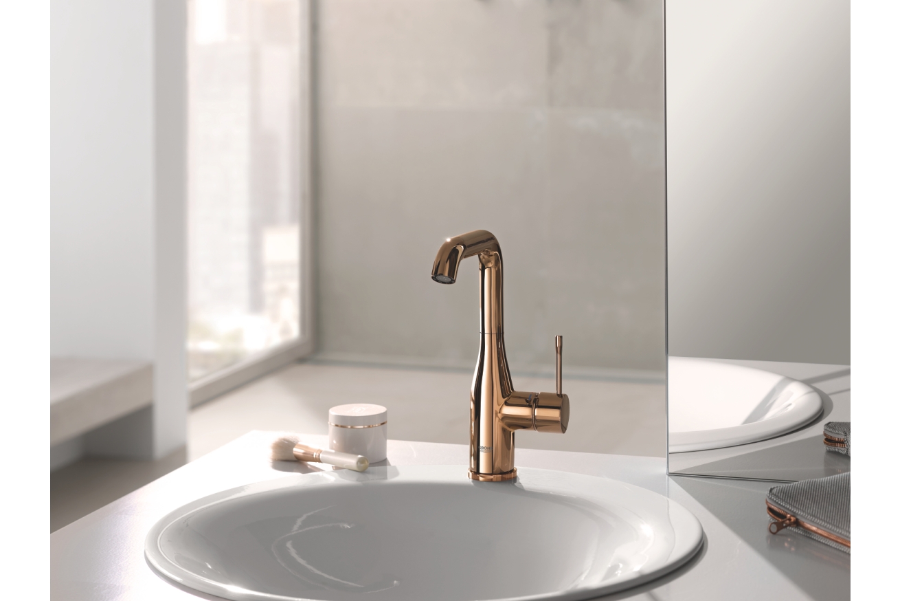 Смеситель для раковины GROHE Essence с донным клапаном, L-size, теплый закат глянец (24174DA1)