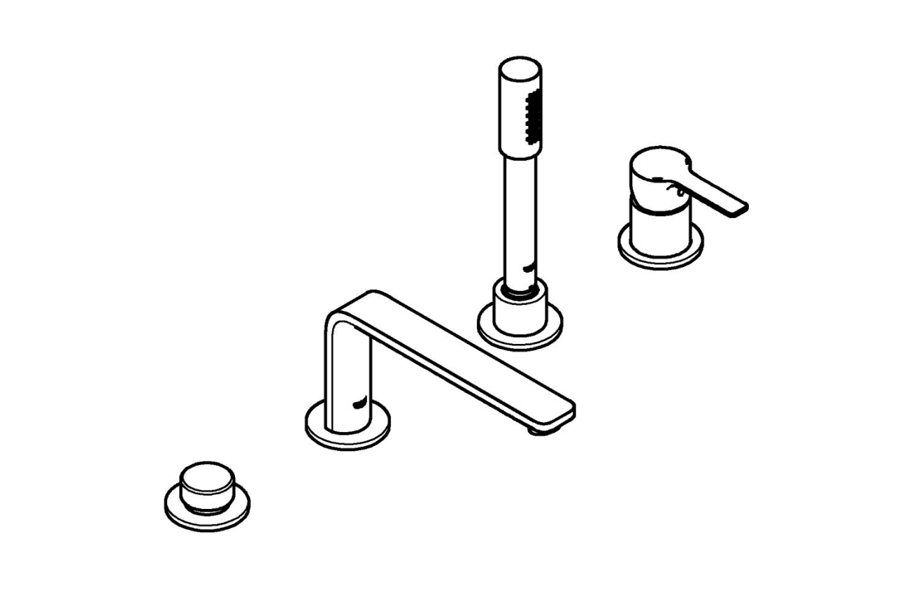 Смеситель для ванны GROHE Lineare на 4 отверстия, хром (19577001)