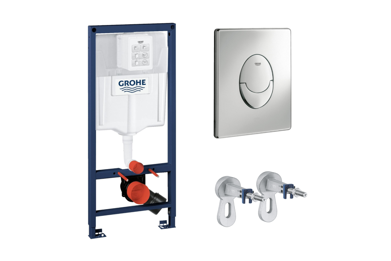 Система инсталляции для унитаза  GROHE Rapid SL 3 в 1 с панелью смыва Skate Air, хром (NW0142)