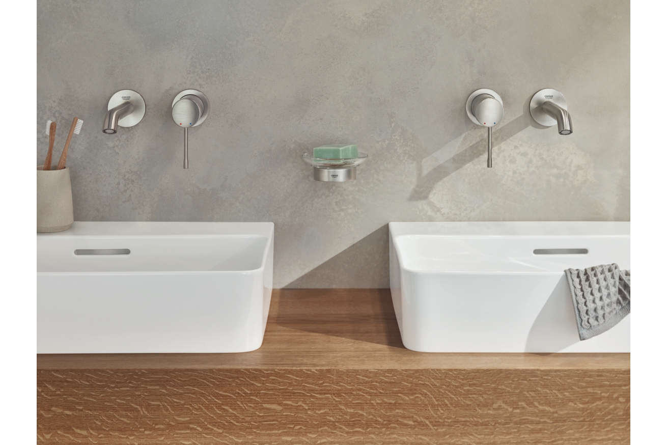 Внешняя часть смесителя для раковины GROHE Essence скрытого монтажа, на 2 отверстия, M-Size, суперсталь (29192DC1)