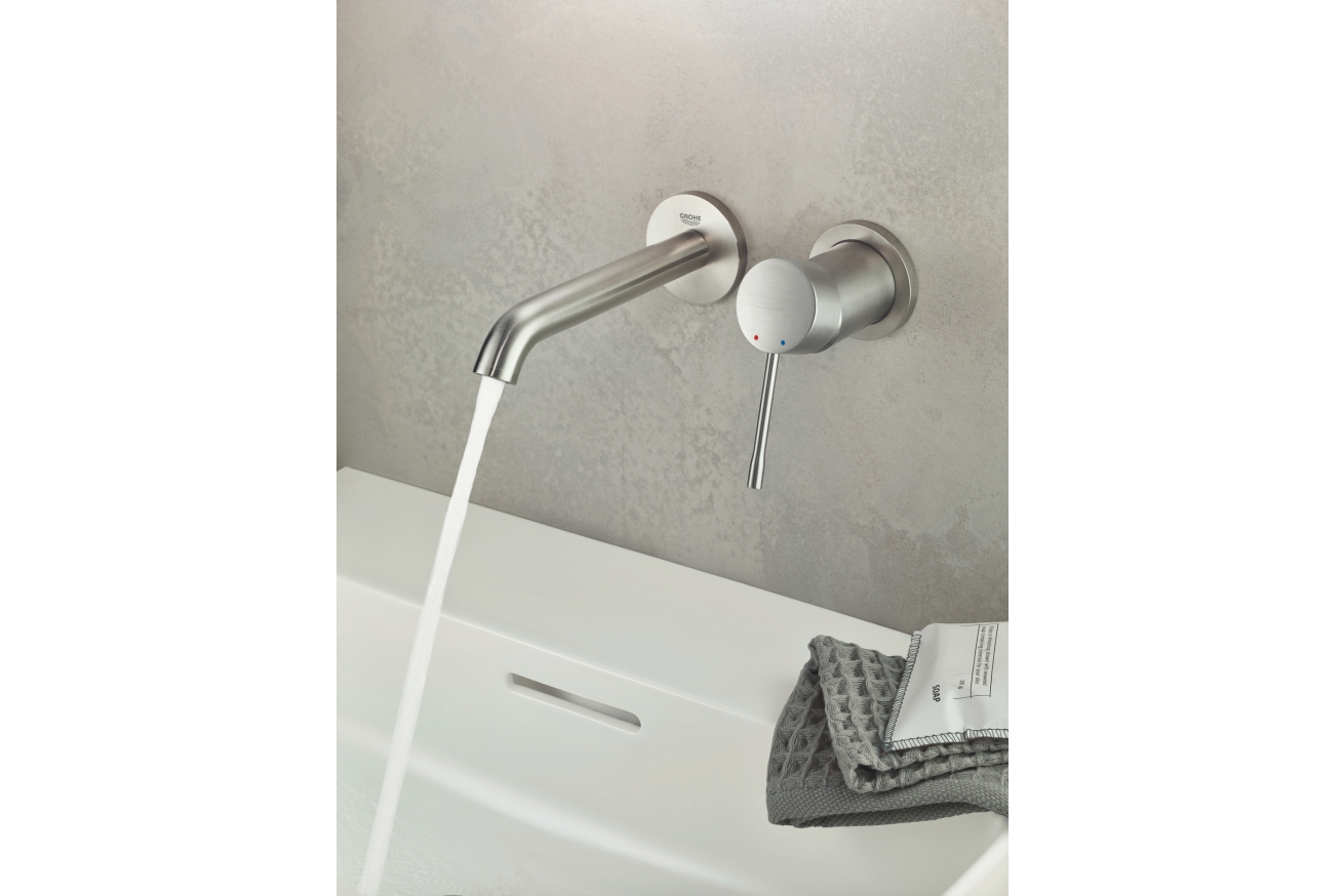 Внешняя часть смесителя для раковины GROHE Essence скрытого монтажа, на 2 отверстия, M-Size, суперсталь (29192DC1)