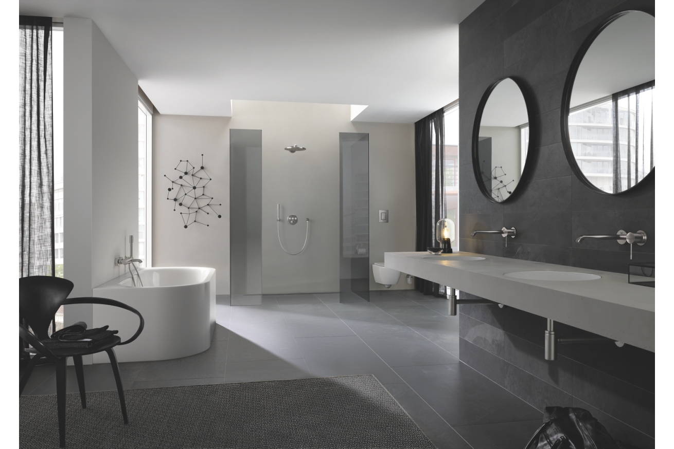 Внешняя часть смесителя для раковины GROHE Essence скрытого монтажа, на 2 отверстия, M-Size, суперсталь (29192DC1)