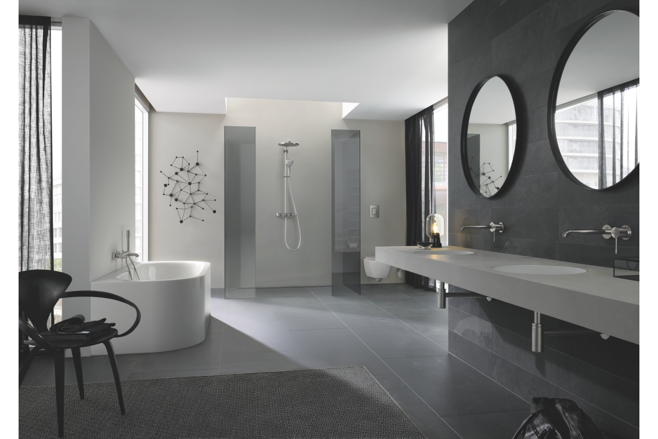 Внешняя часть смесителя для раковины GROHE Essence скрытого монтажа, на 2 отверстия, M-Size, суперсталь (29192DC1)