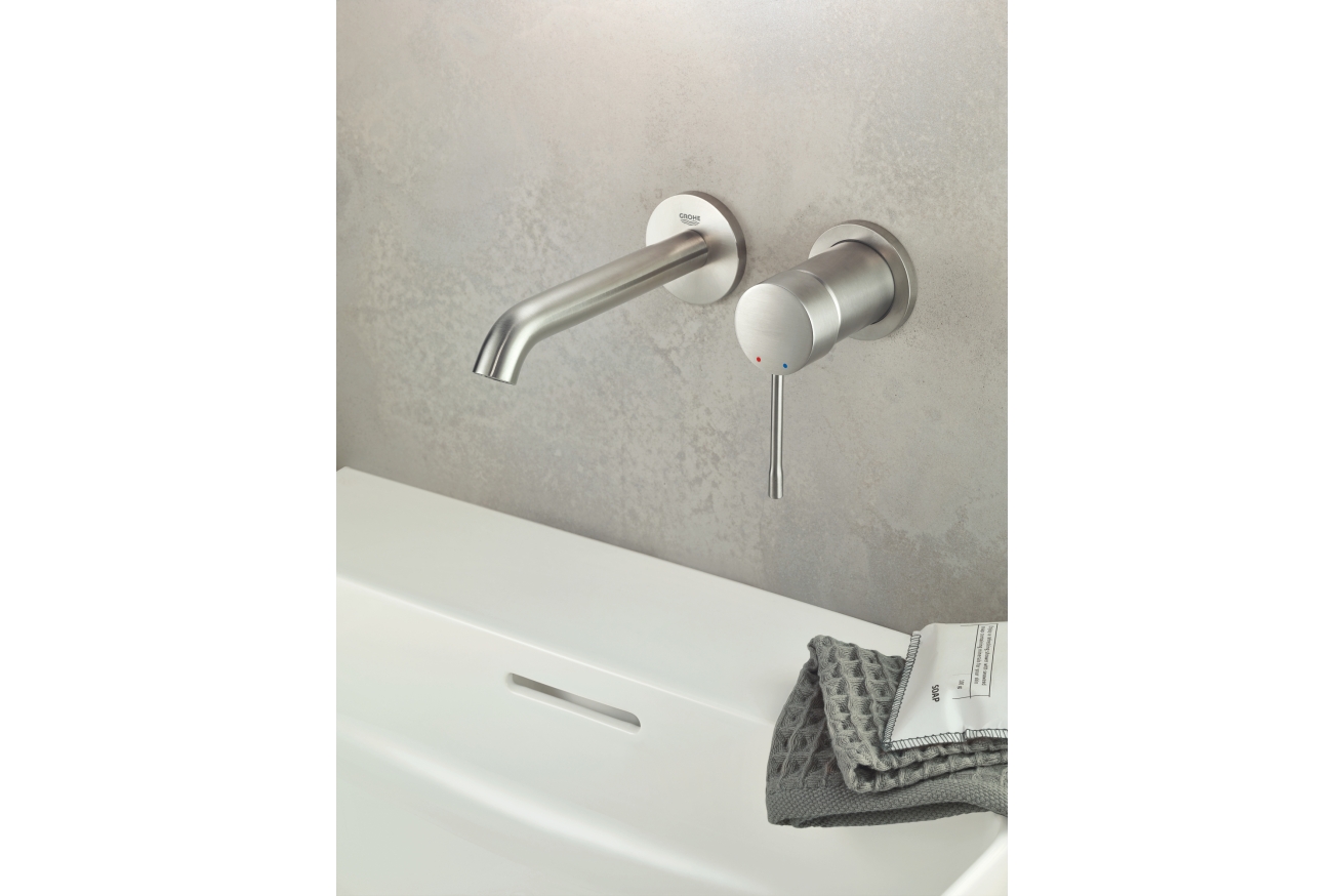 Внешняя часть смесителя для раковины GROHE Essence скрытого монтажа, на 2 отверстия, M-Size, суперсталь (29192DC1)