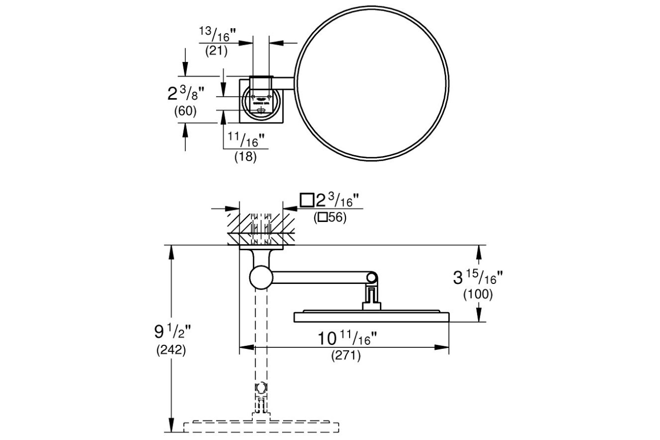Зеркало с увеличением GROHE Allure, теплый закат матовый (40967DL1)