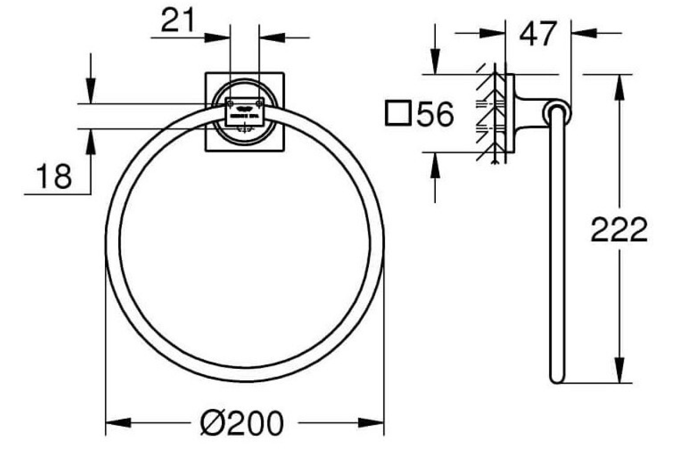Кольцо для полотенца GROHE Allure, темный графит глянец (40339A01)