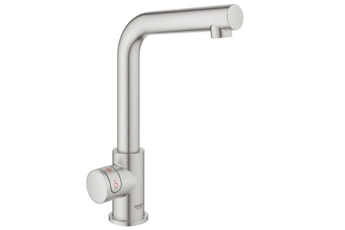 Комплект для кухни GROHE Red Mono с L-образным вентилем, бойлером M-Size и фильтром, суперсталь (30339DC1)