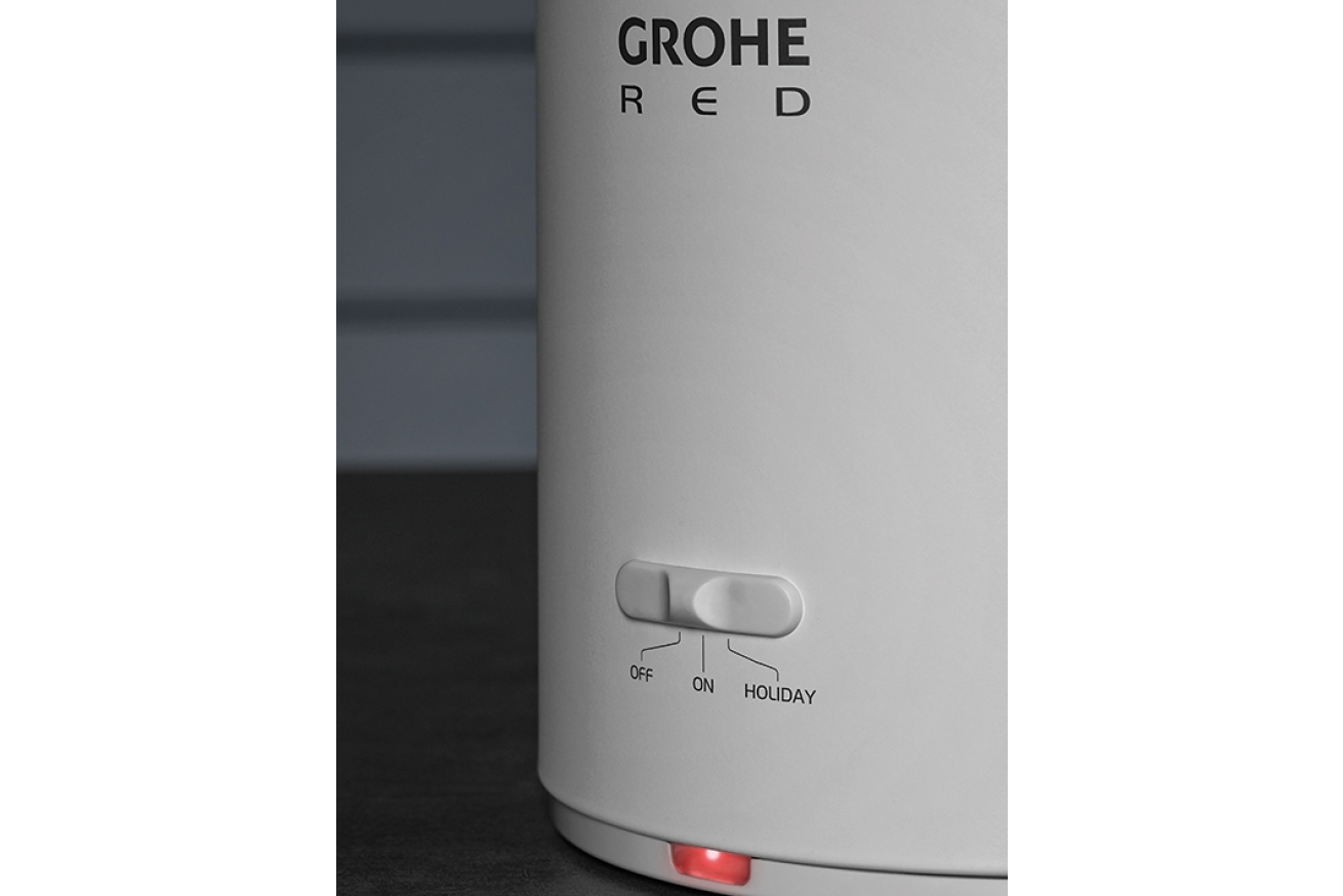 Комплект для кухни GROHE Red Mono с L-образным вентилем, бойлером M-Size и фильтром, суперсталь (30339DC1)