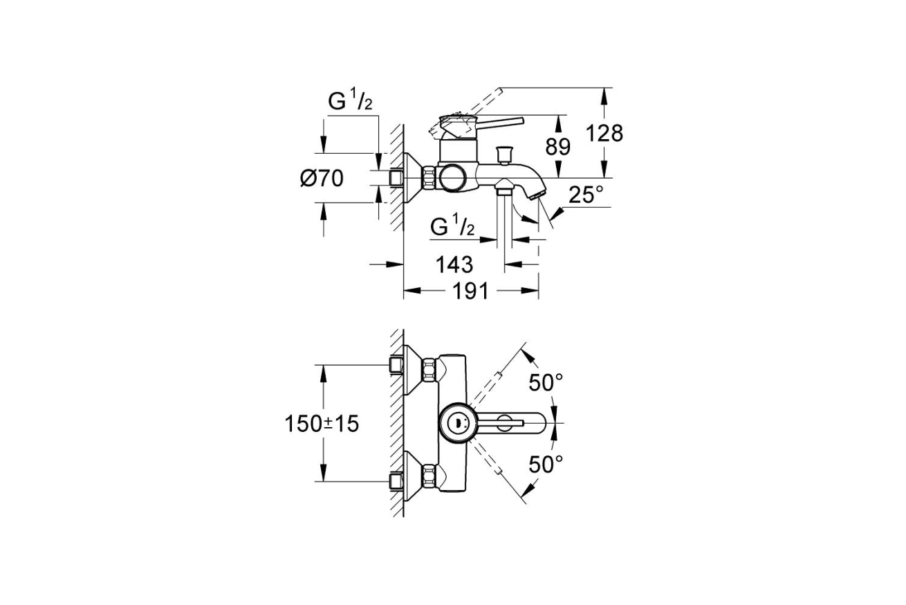 Готовый комплект для ванной комнаты GROHE Tempesta (NB0009)