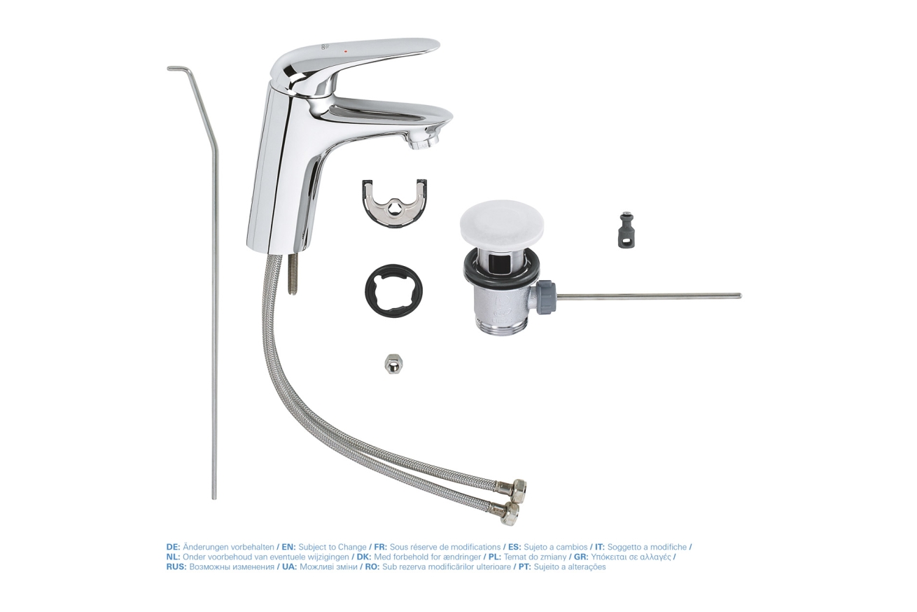 Смеситель для раковины GROHE Eurostyle с донным клапаном, хром (23707003)