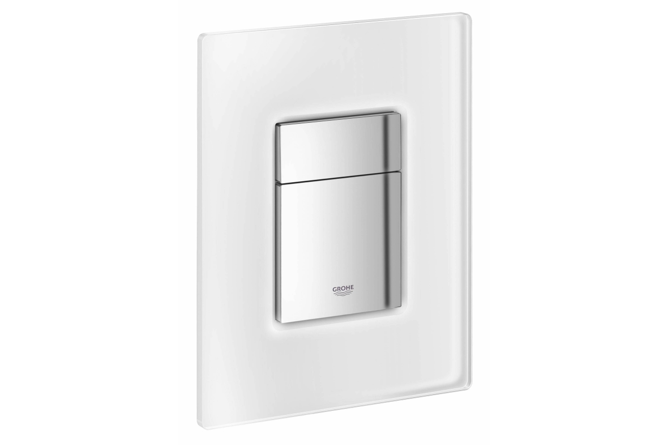 Панель смыва для унитаза GROHE Skate Cosmopolitan Glass, 3 режима, хром/да Винчи белый (38845MF0)