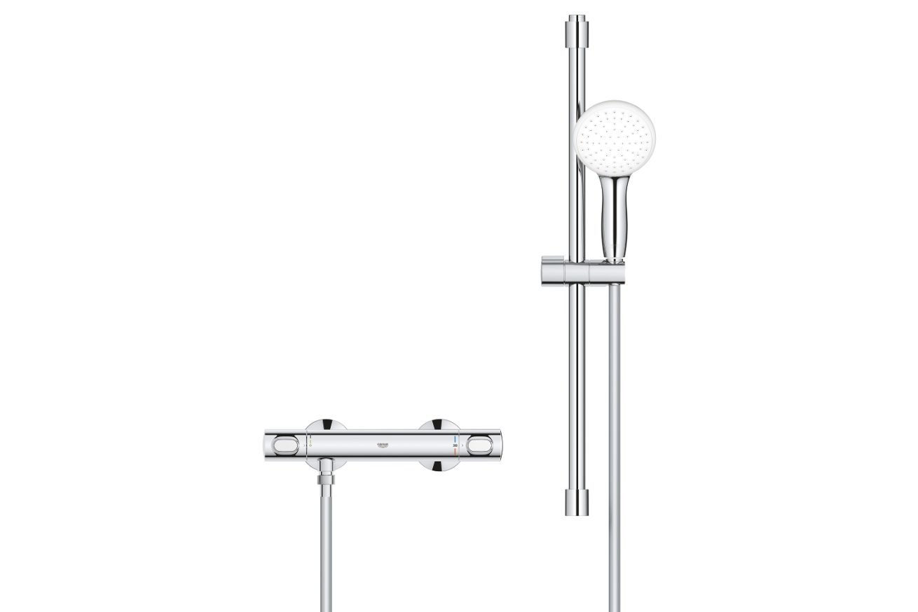 Термостат для душа GROHE Grohtherm 500 с душевым гарнитуром, хром (34796001)