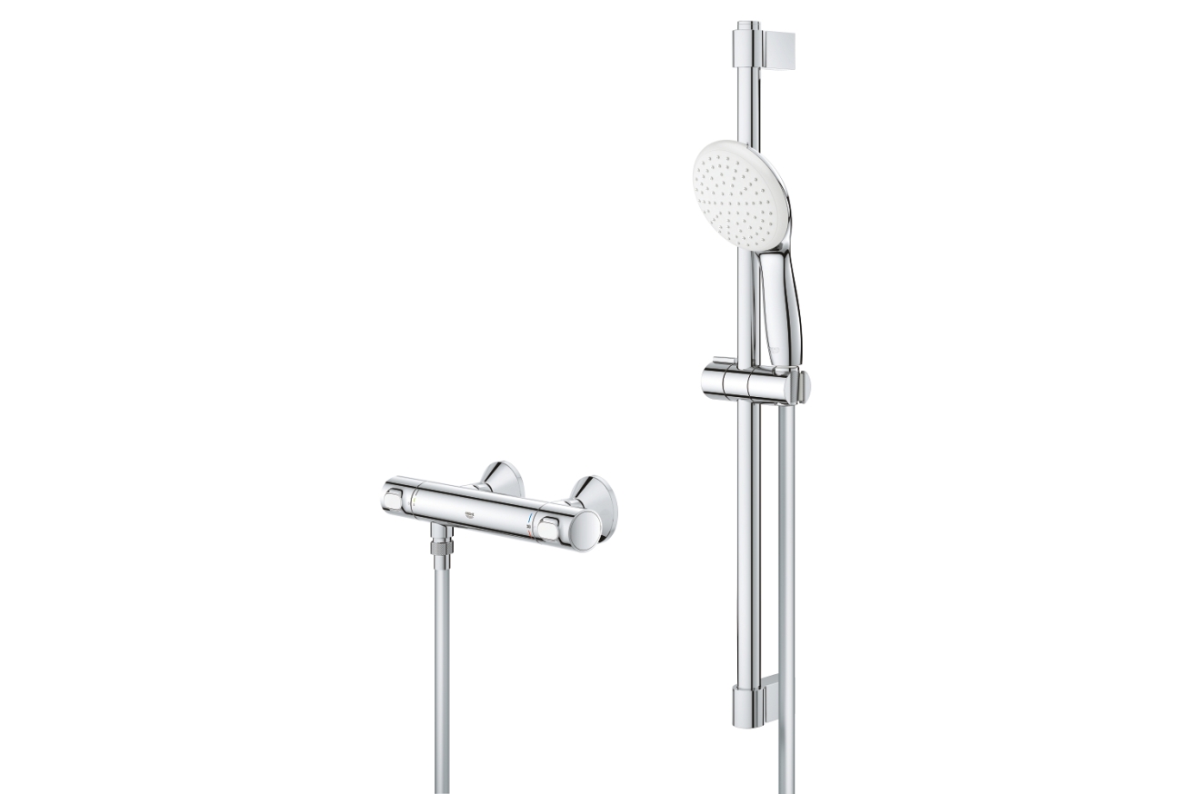 Термостат для душа GROHE Grohtherm 500 с душевым гарнитуром, хром (34796001)