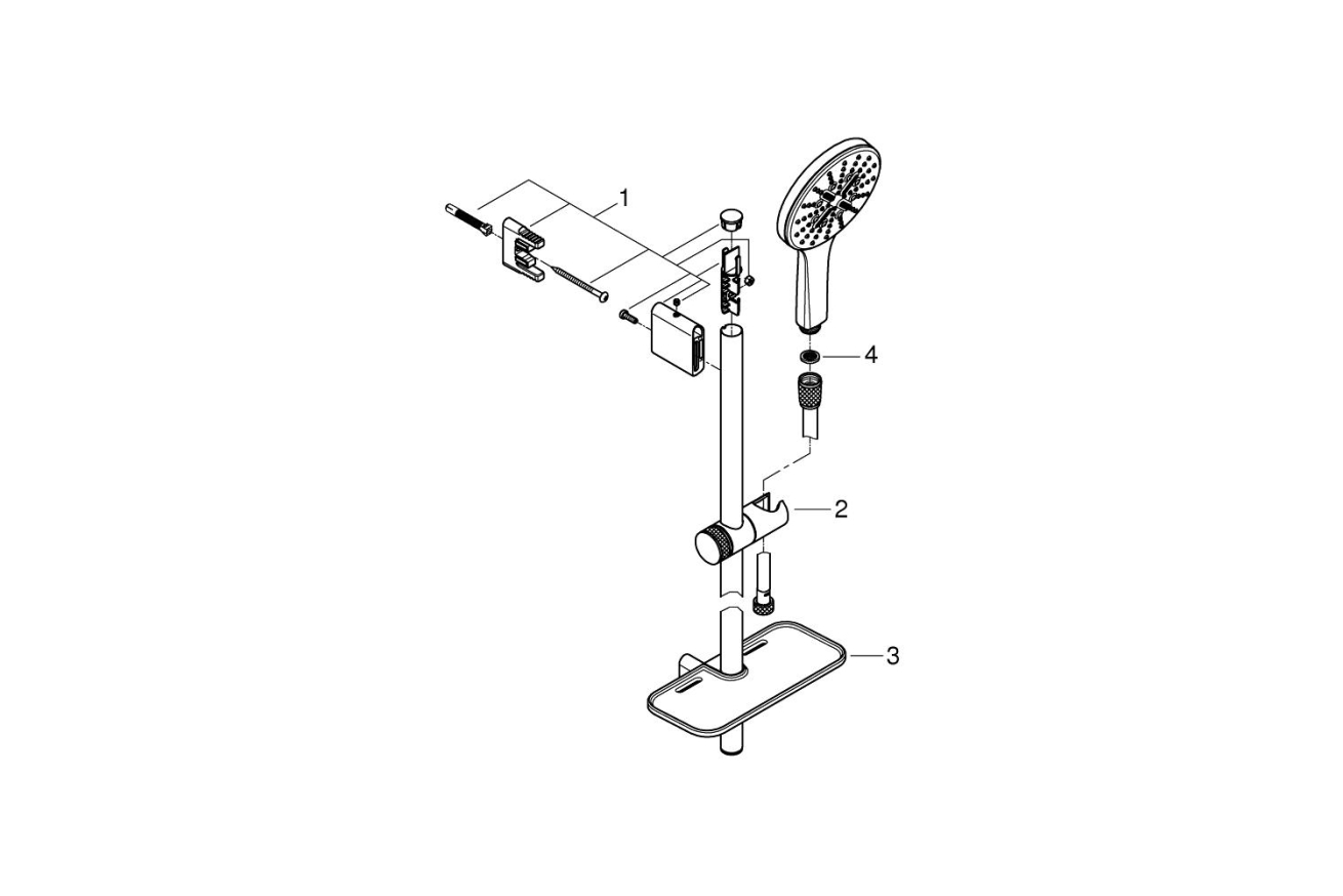 Душевой гарнитур GROHE Rainshower SmartActive 130, 3 режима, 1750 мм, 12 л/мин, хром (26578000)