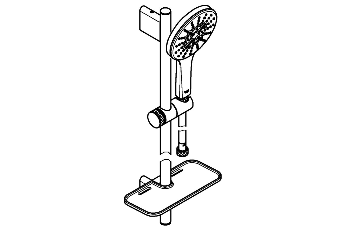 Душевой гарнитур GROHE Rainshower SmartActive 130, 3 режима, 1750 мм, 12 л/мин, хром (26578000)
