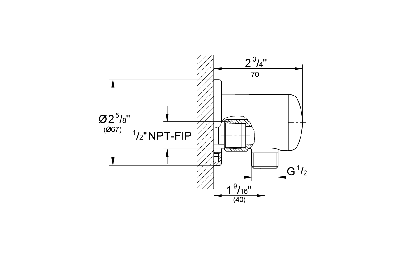 Подключение для душевого шланга GROHE Relexa, хром (28672000)