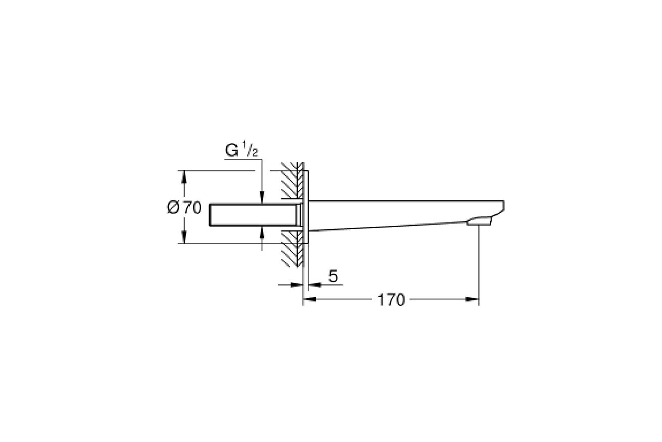 Излив для ванны GROHE Lineare, хром (13383001)