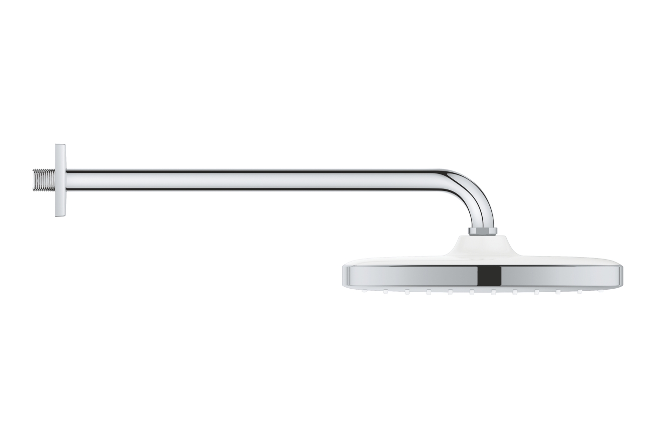 Верхний душ GROHE Tempesta Cube 250, 9,5 л/мин, 1 режим, 380 мм, хром/белый (26687000)