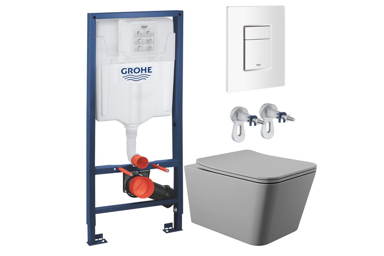 Комплект инсталляции GROHE Rapid SL 38772SH0 с унитазом Aqueduto MACIO MAC0130 и сиденьем с микролифтом (NW0218)