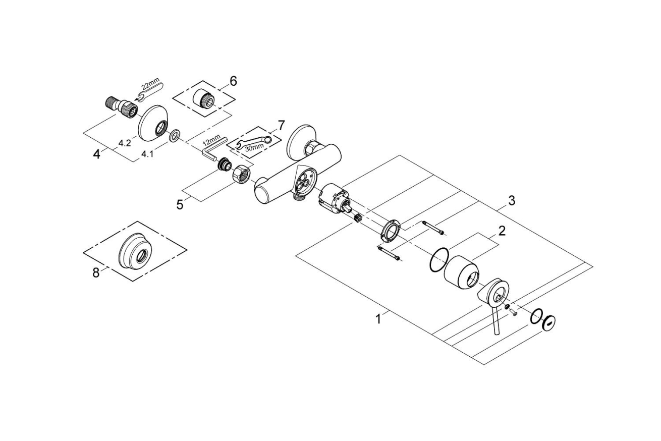 Смеситель для душа GROHE BauClassic, хром (32867000)